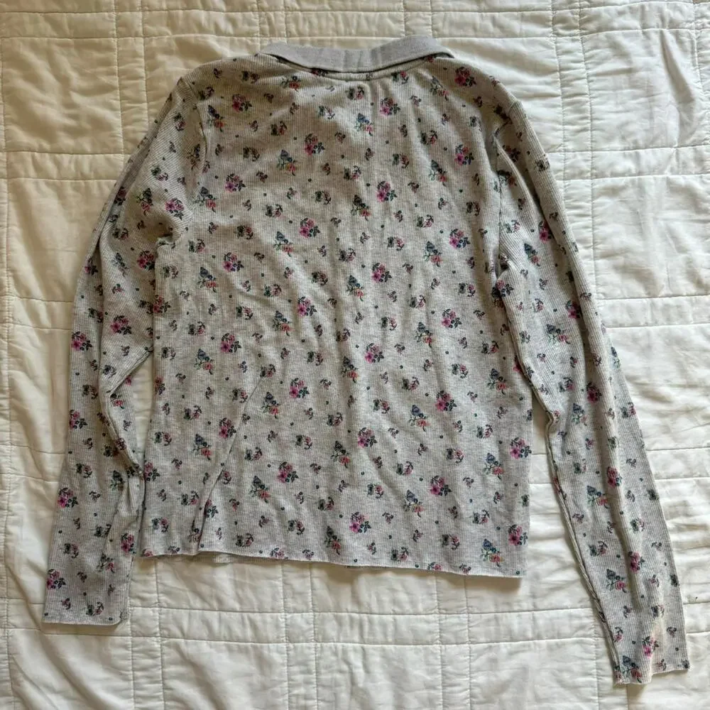 Justice girls xxl 16‎ 18 Floral preppy polo shirt Cottagecore preppy